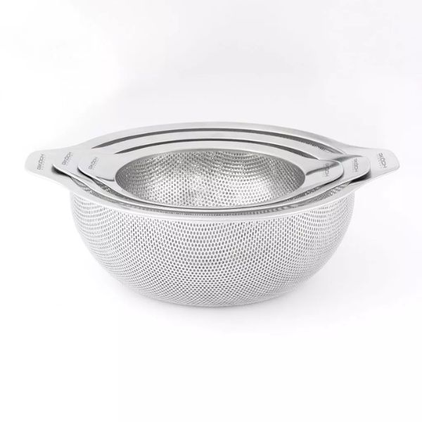 MYDH0305 - Set 3 rổ inox 201 GKÖCH có tay cầm 3 size 16cm-20cm-24cm